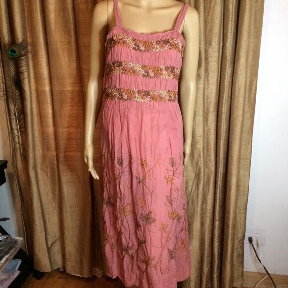 Johnny Was Woman's Pretty in Pink Dusty Rose Sundress-Size S - Picture 1 of 8